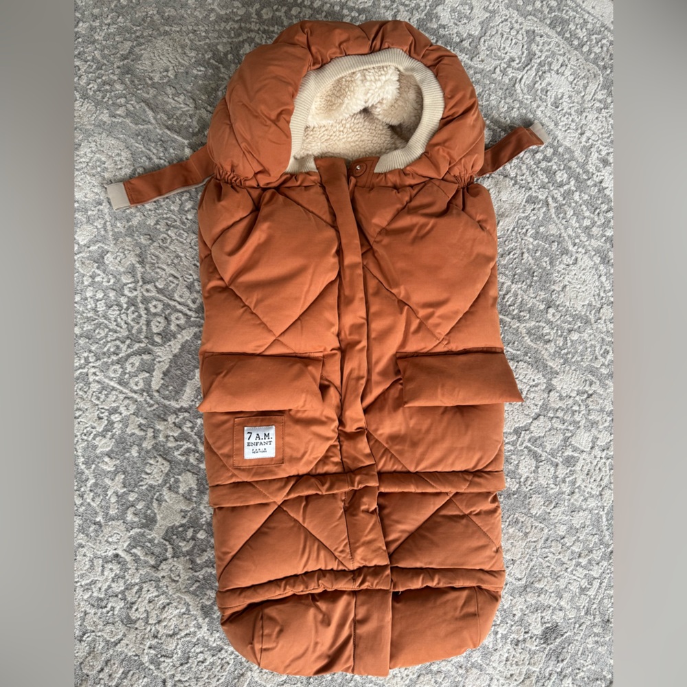 7 A.M. Enfant Stroller Blanket 212 6M-4T Unisex Fleece Lined Adjustable Hooded